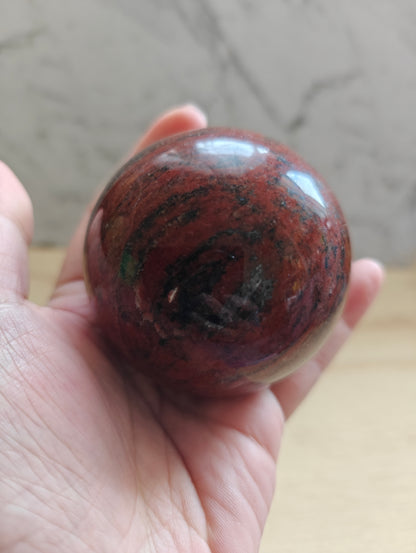 Red Zebra Jasper Crystal Sphere