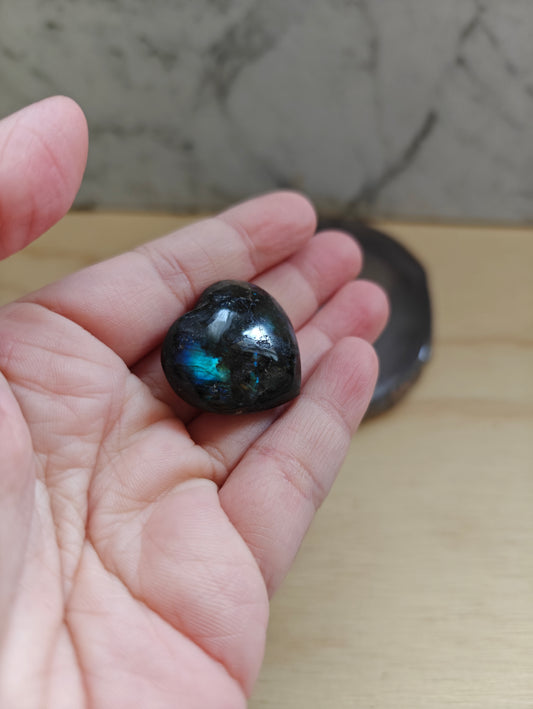 Labradorite Heart Crystal Carving