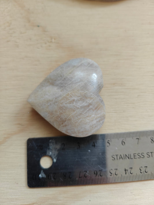 Moonstone Heart Crystal Carving