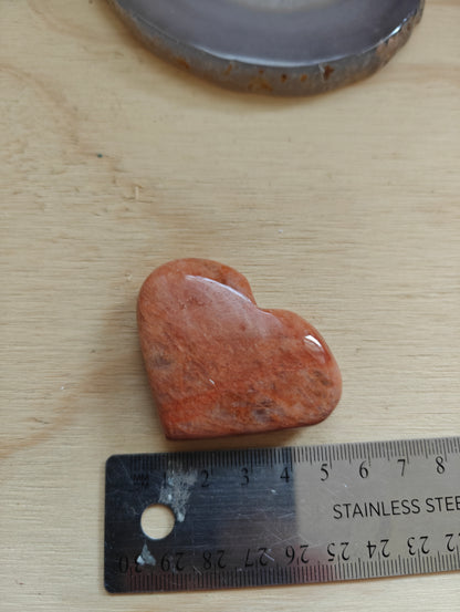 Peach Moonstone Heart Crystal Carving