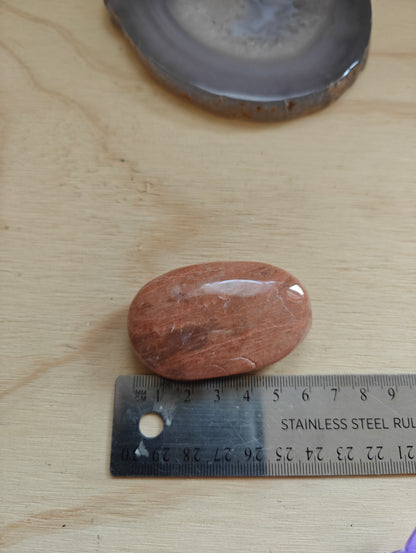 Peach Moonstone Palm Stone