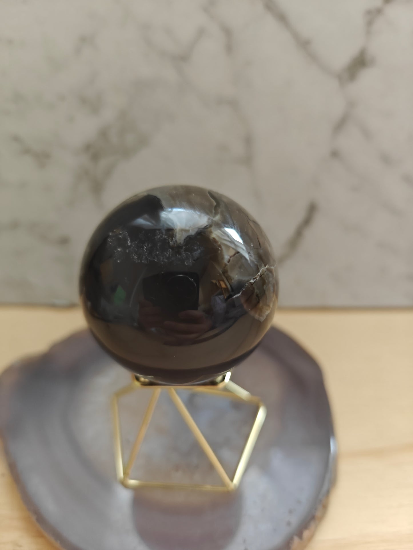 Volcano Agate Crystal Sphere