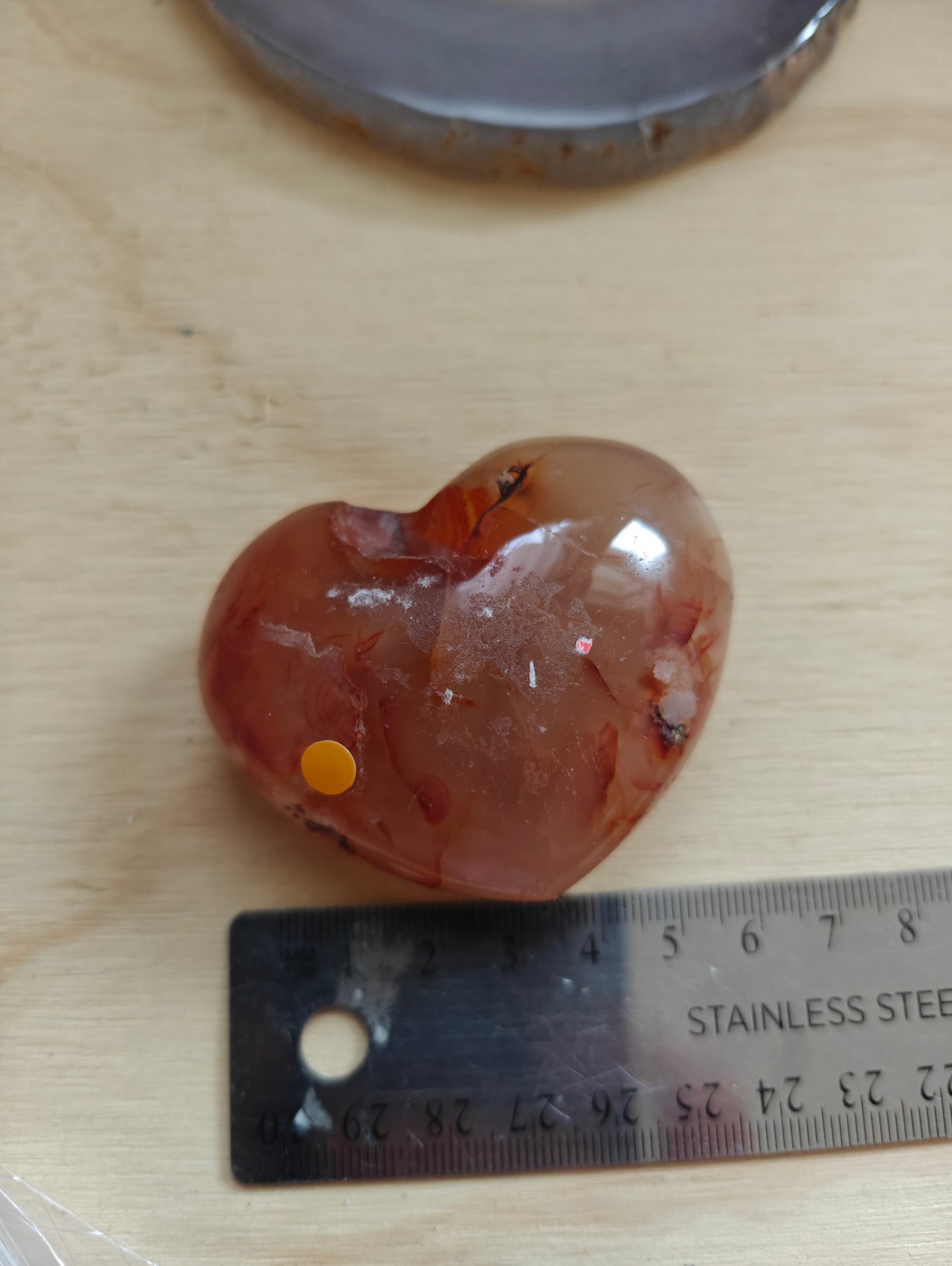 Carnelian Agate Heart Crystal Carving