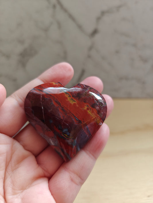 Red Jasper Heart Crystal Carving