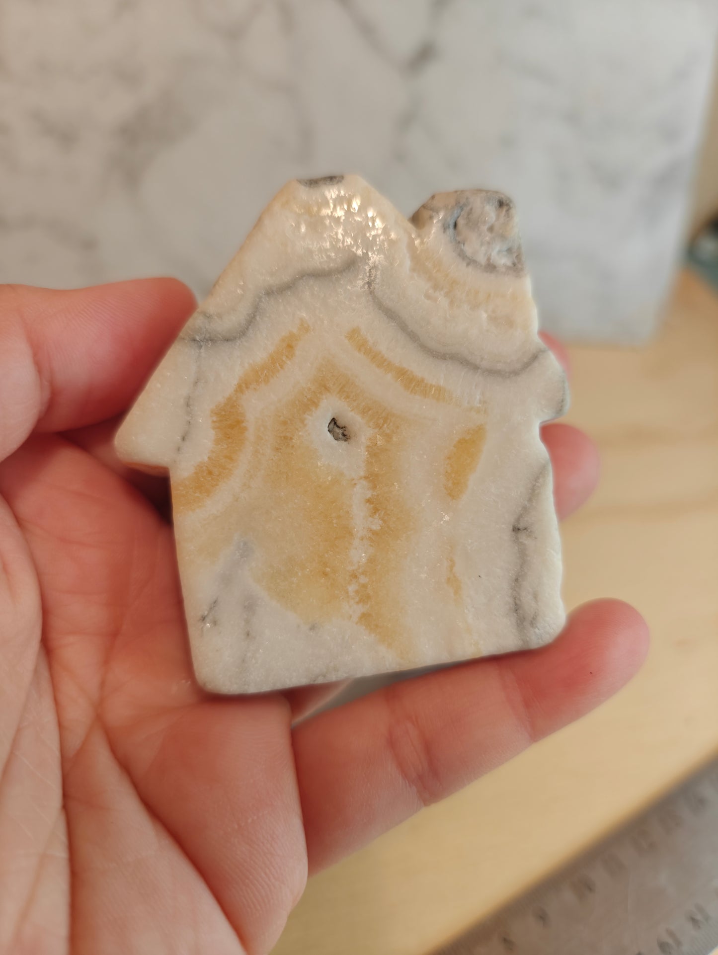 Yellow Calcite Crystal Carving