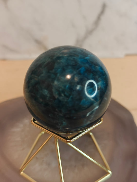 Blue Apatite Crystal Sphere