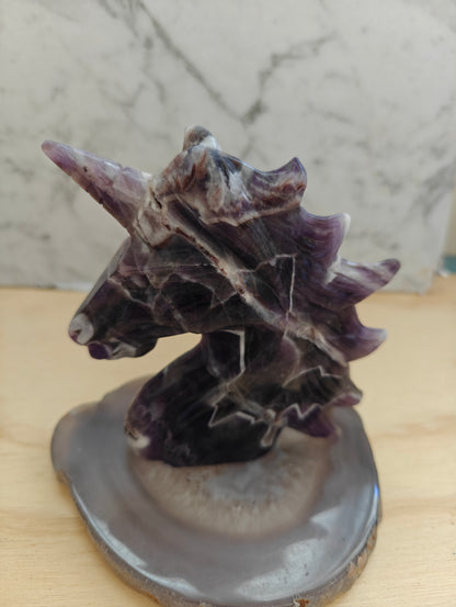 Dream Amethyst Unicorn Carving