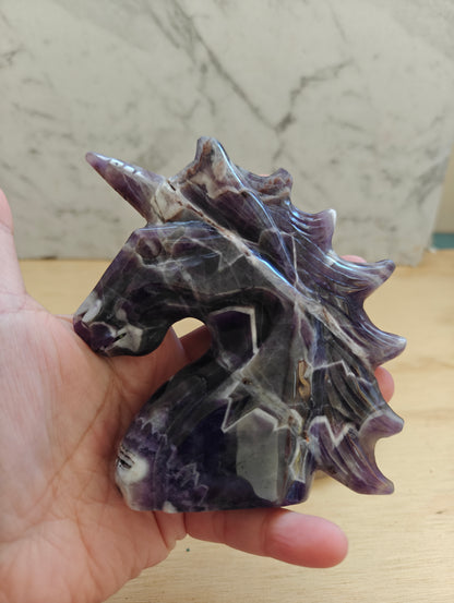 Dream Amethyst Unicorn Carving