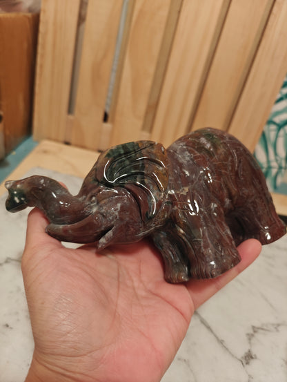 Ocean Jasper Crystal Carving Elephant