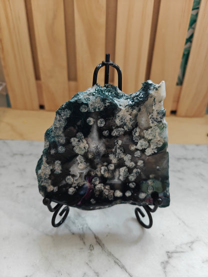 Moss Agate Slab with Holder