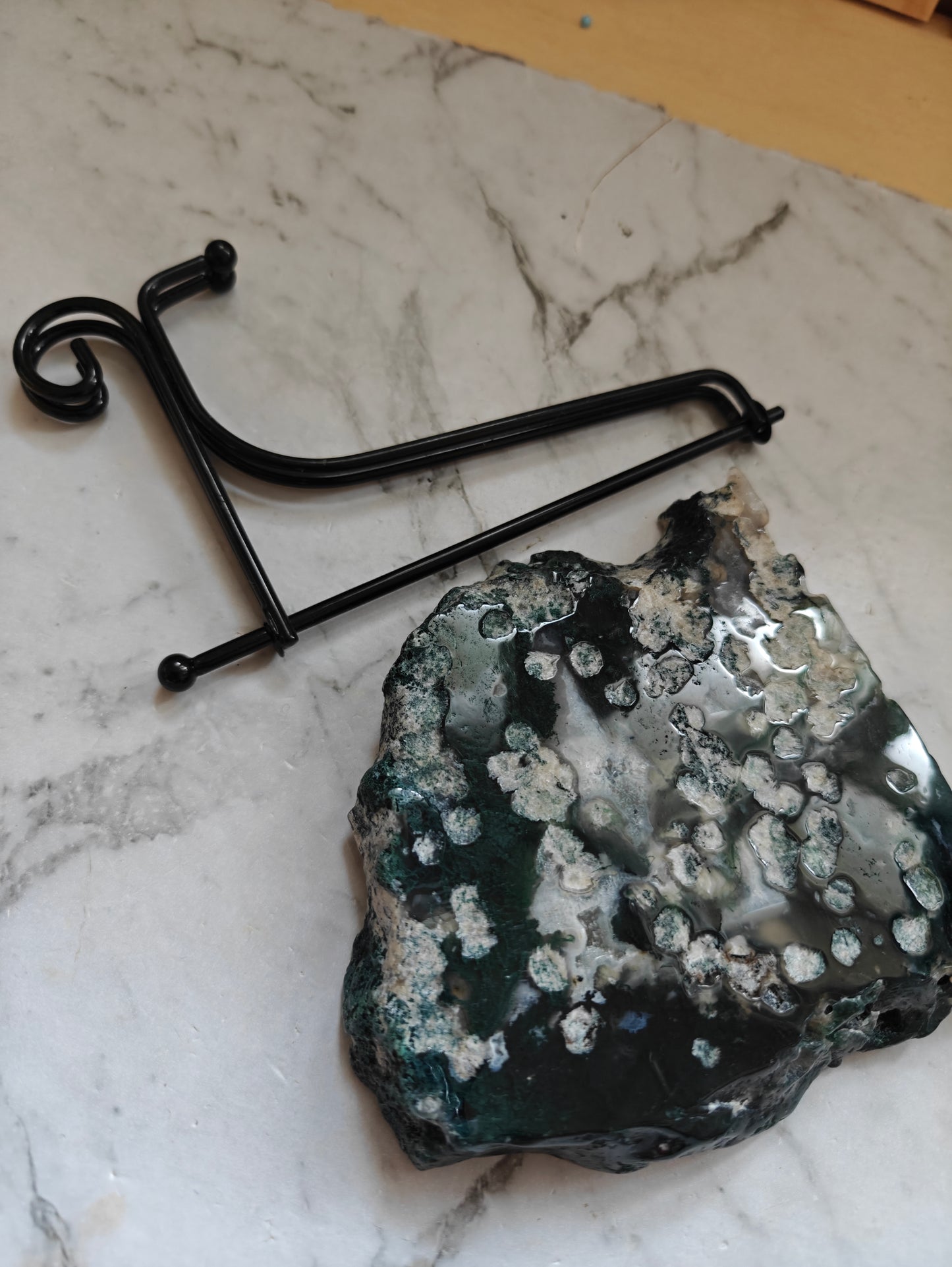 Moss Agate Slab with Holder