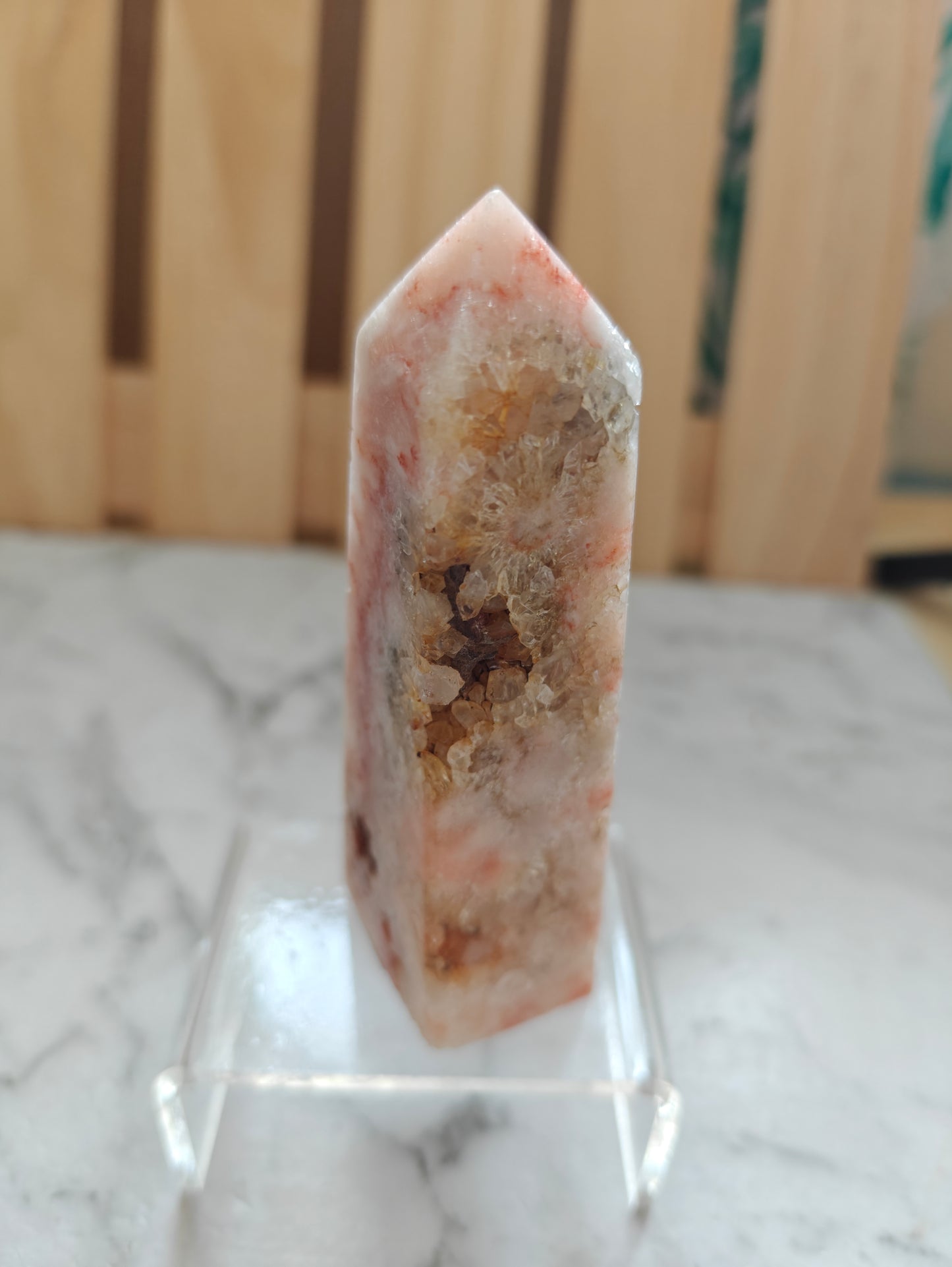 Pink Amethyst Druzy Crystal Tower