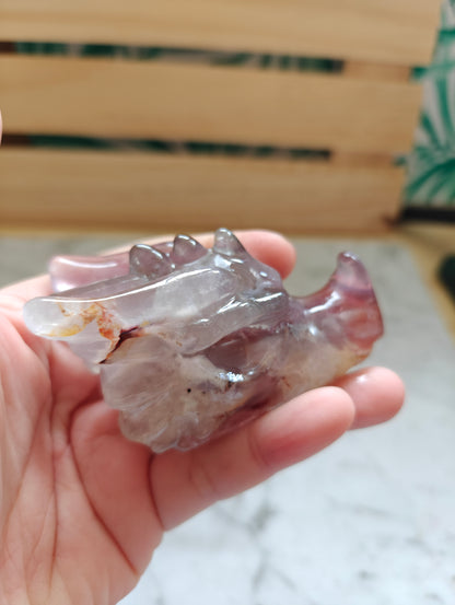 Flourite Crystal Dragon Head Carving