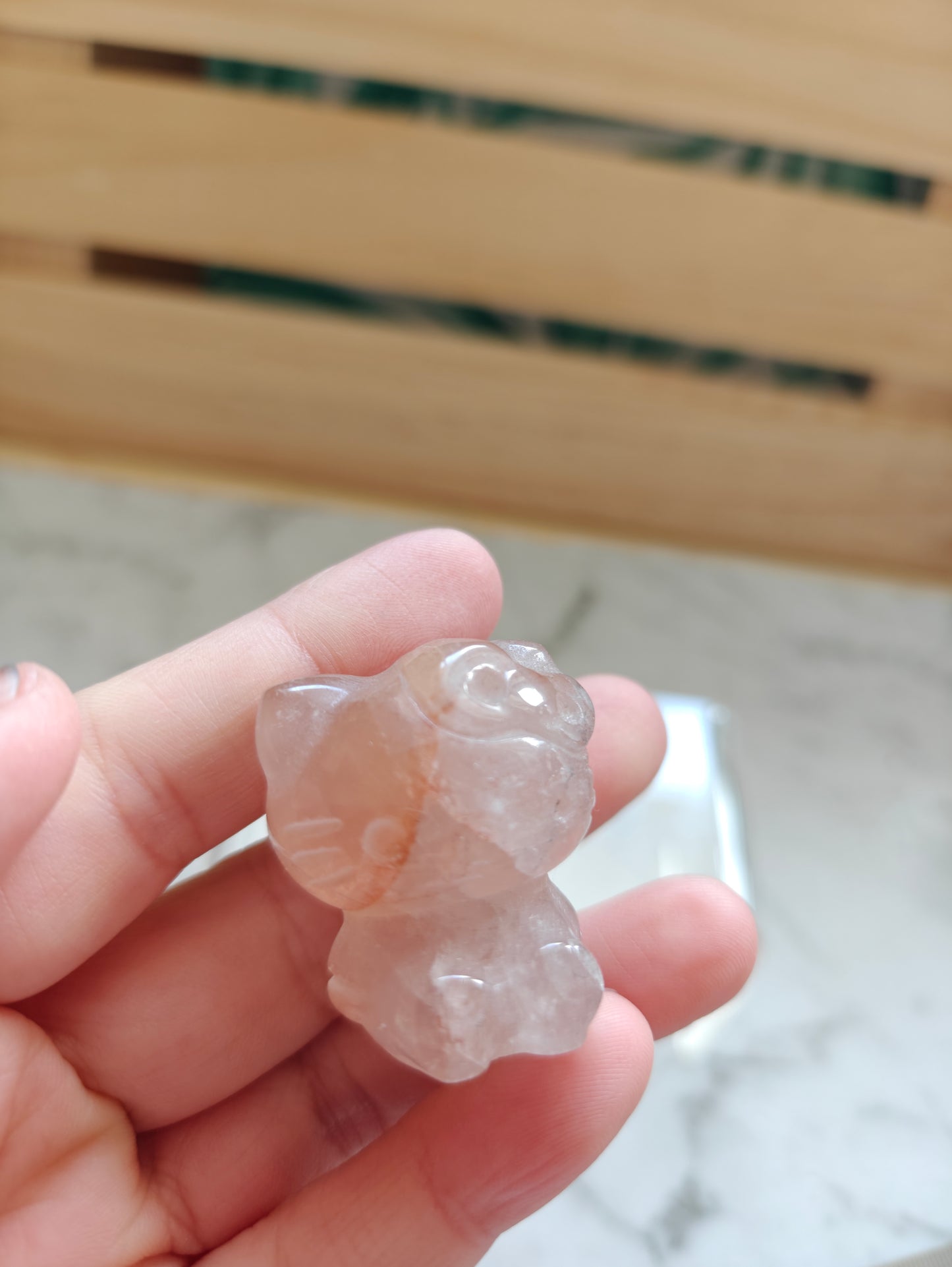 Crystal Carving- Hello Kitty Fire Quartz