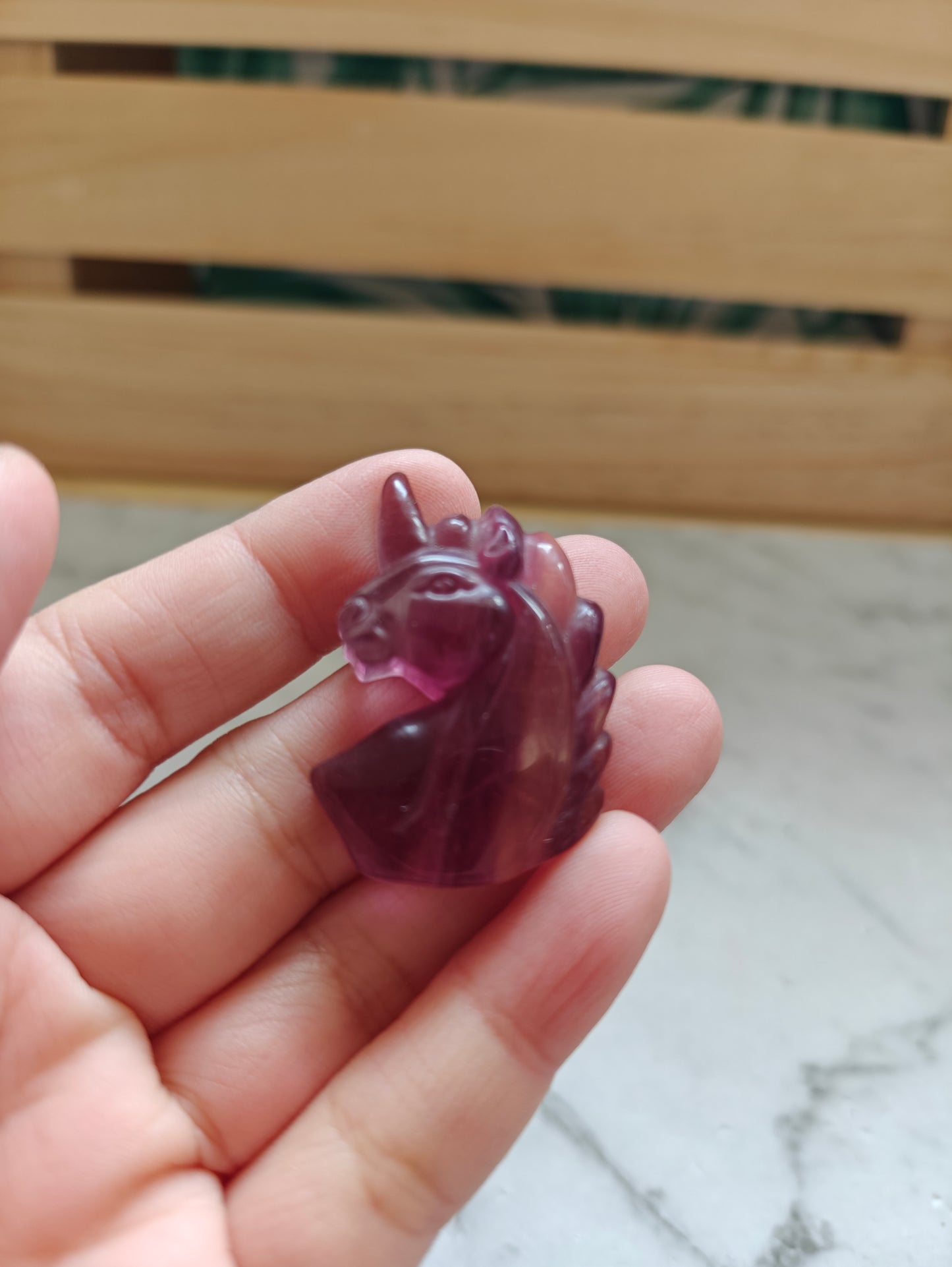 Crystal Mini-Carving Unicorn Rainbow Flourite