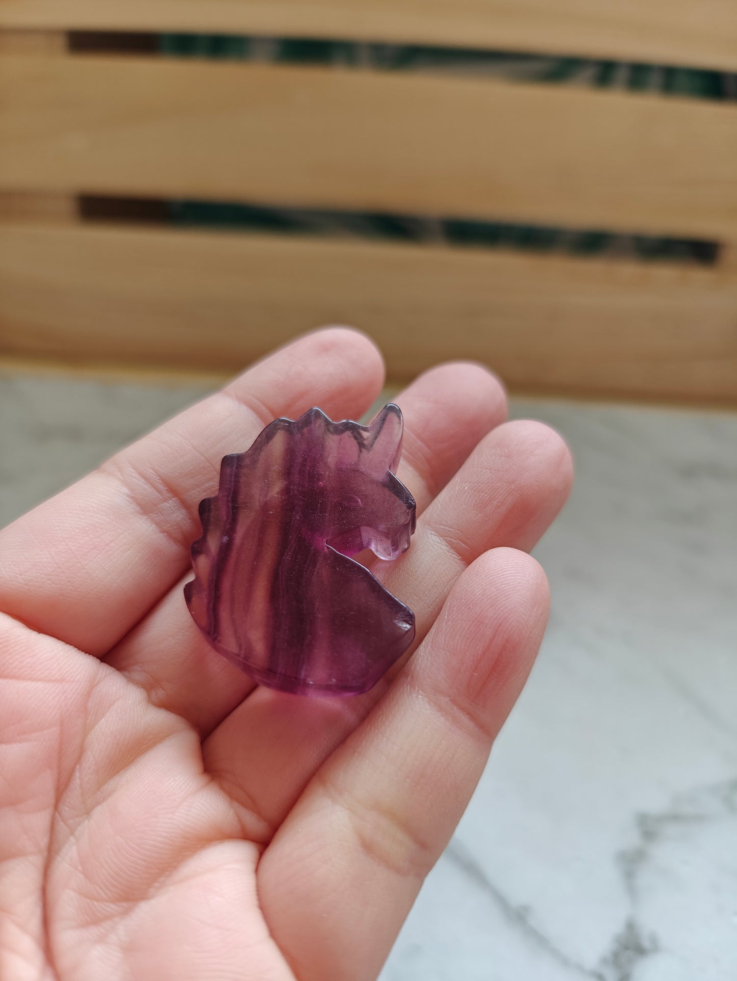 Crystal Mini-Carving Unicorn Rainbow Flourite