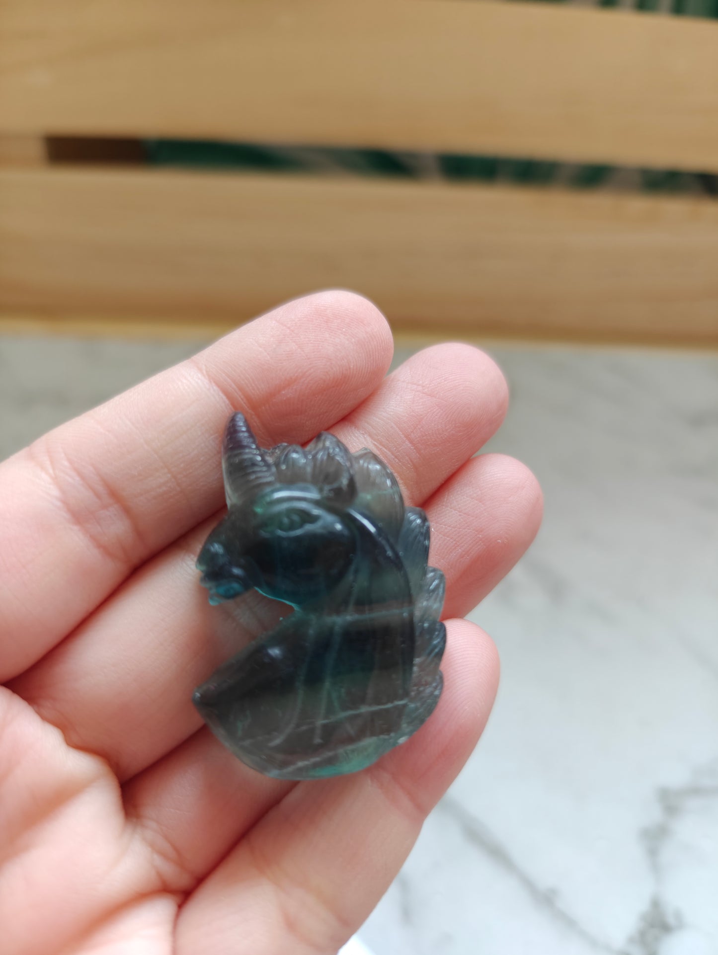 Crystal Mini-Carving Unicorn Rainbow Flourite