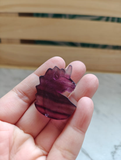 Crystal Mini-Carving Unicorn Rainbow Flourite