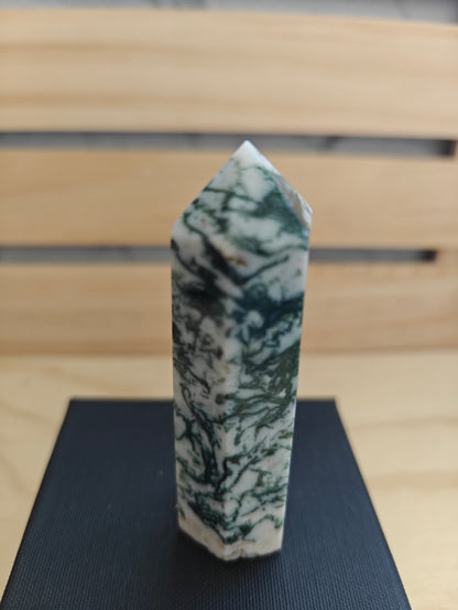 Moss Agate Crystal Point