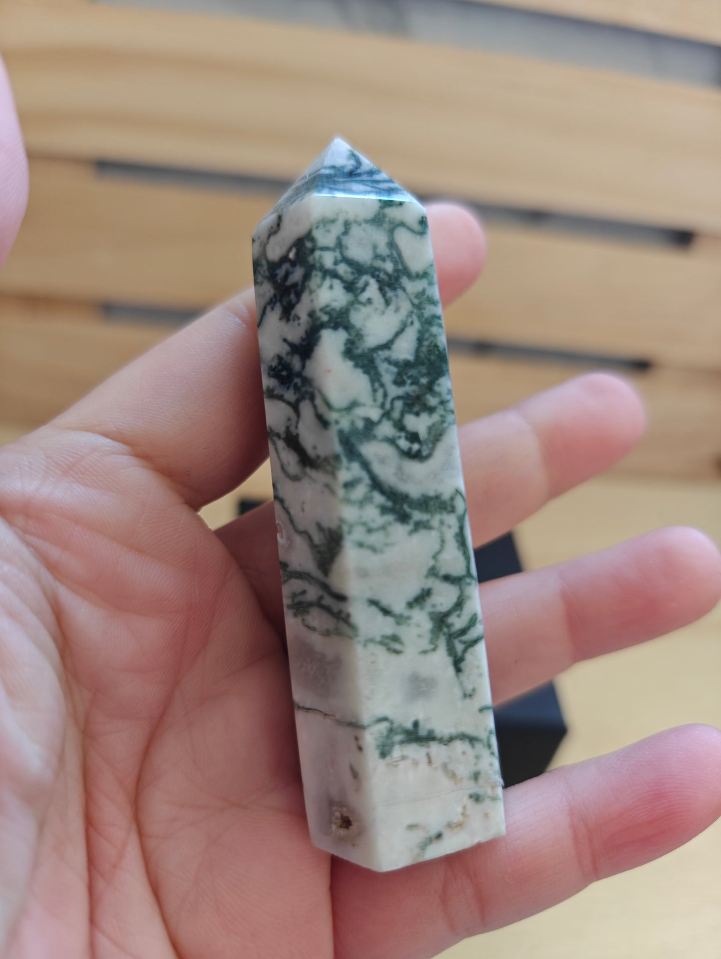 Moss Agate Crystal Point