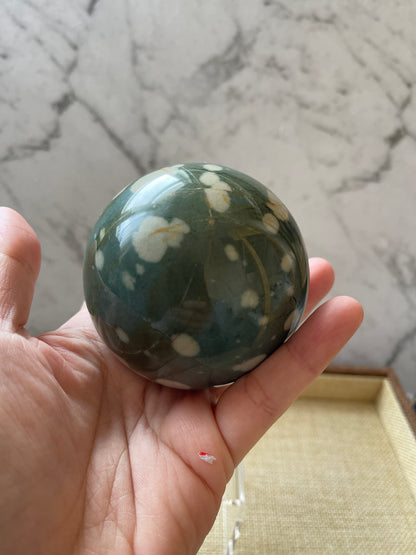 Green Spotted Jasper Crystal Sphere