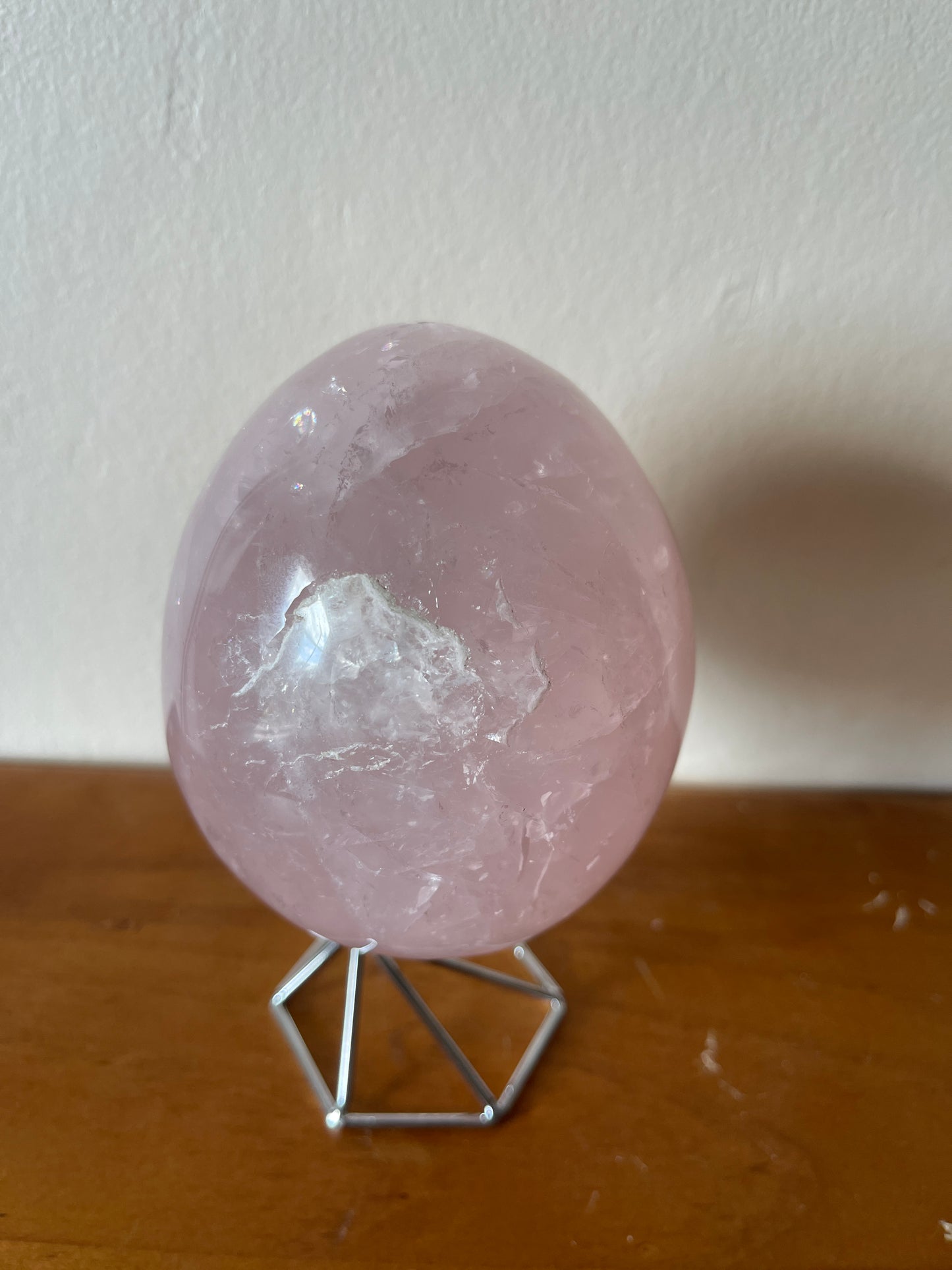 Rose Quartz Crystal Egg Carving