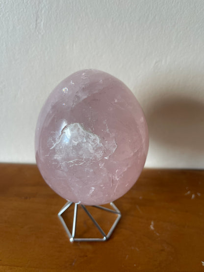 Rose Quartz Crystal Egg Carving