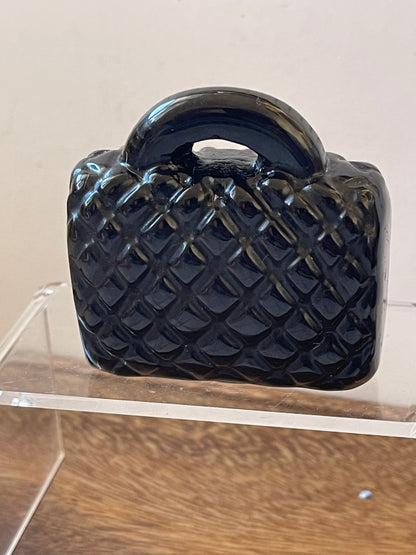 Black Obsidian Crystal Handbag Carving