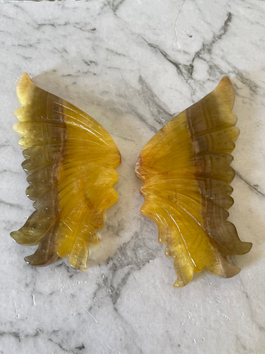 Yellow Flourite Crystal Wings