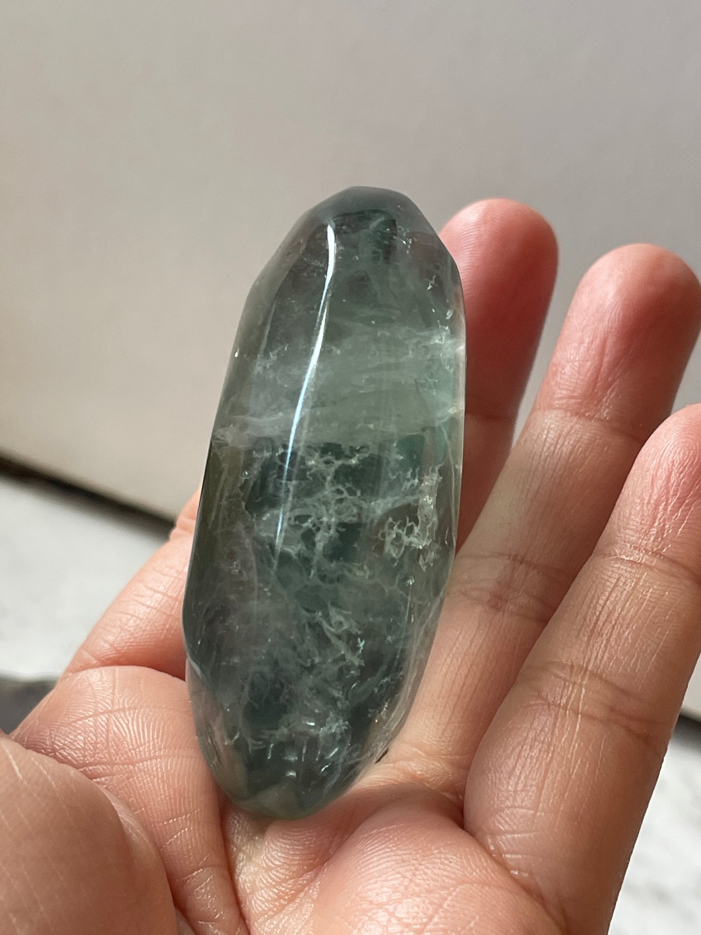 Green Flourite Palm Stone