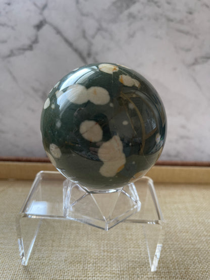 Green Spotted Jasper Crystal Sphere