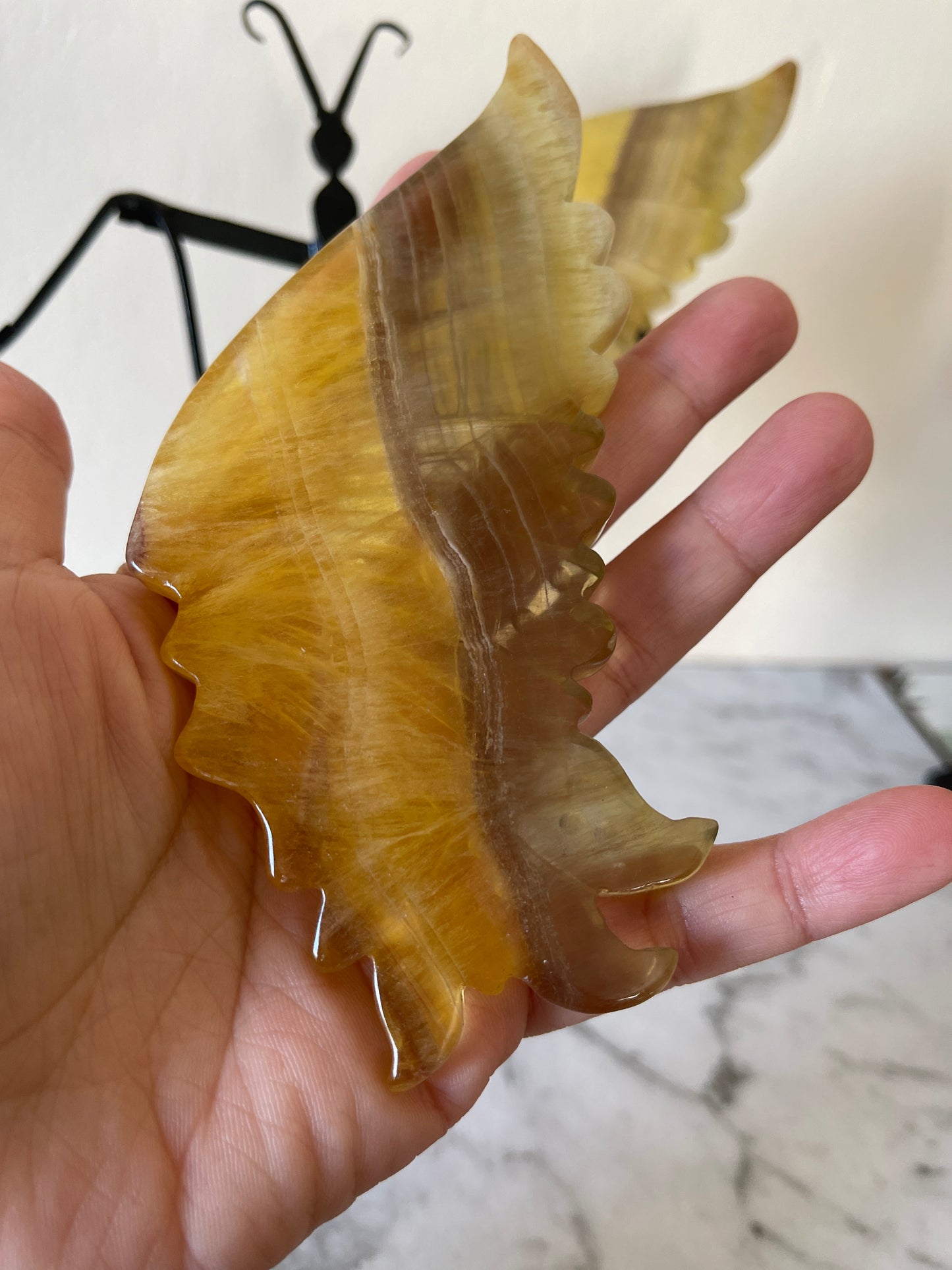 Yellow Flourite Crystal Wings