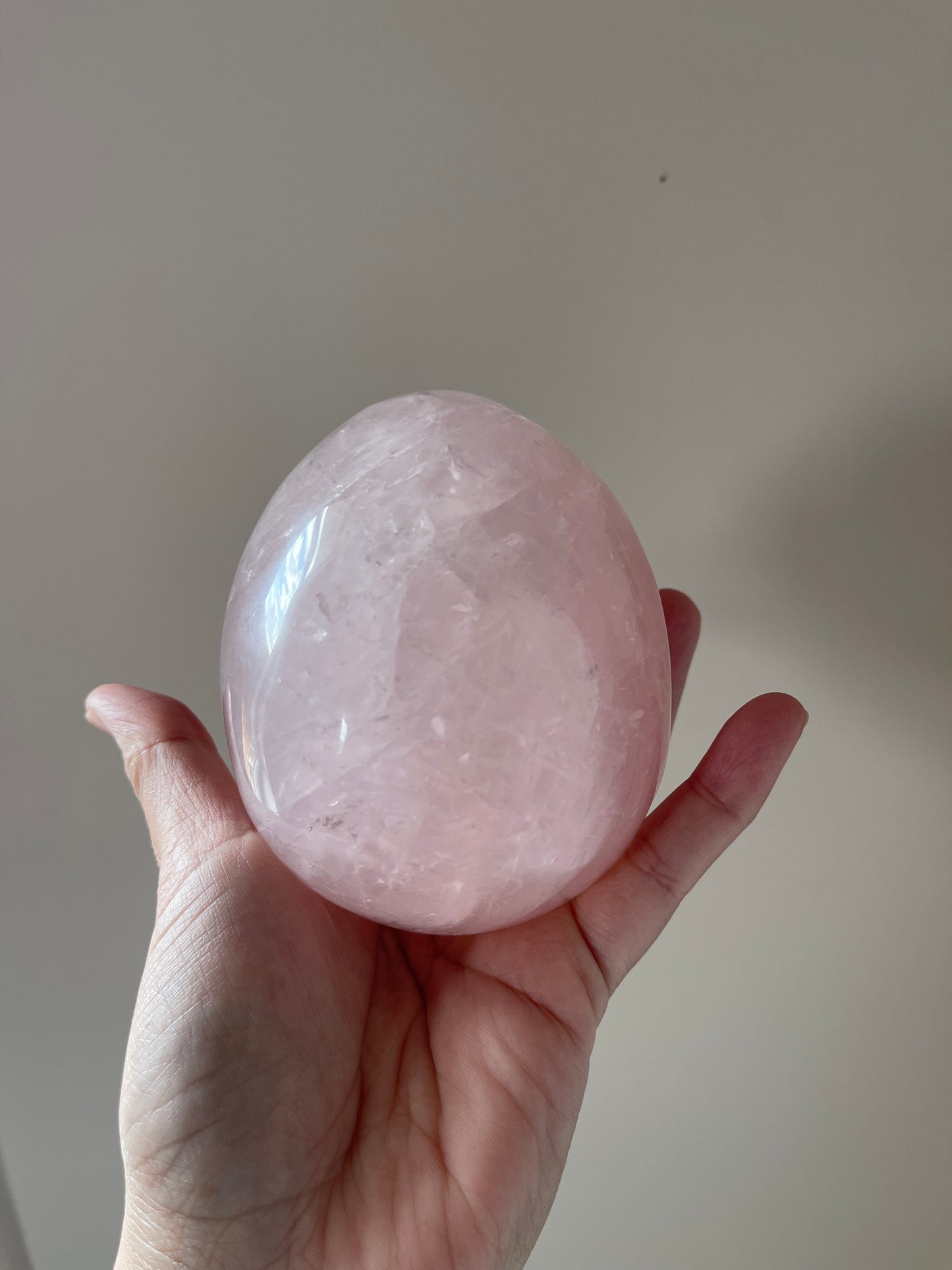 Rose Quartz Crystal Egg Carving