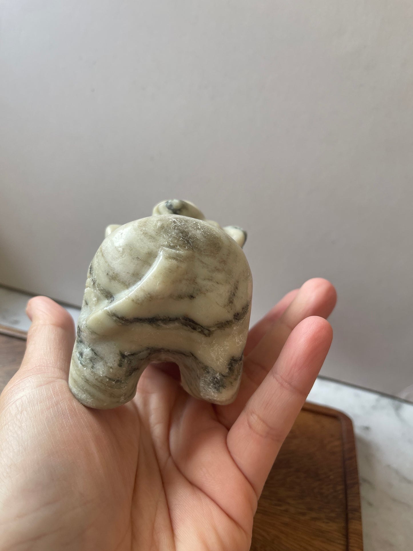 Banded Calcite/Marble  Elephant Crystal Carving