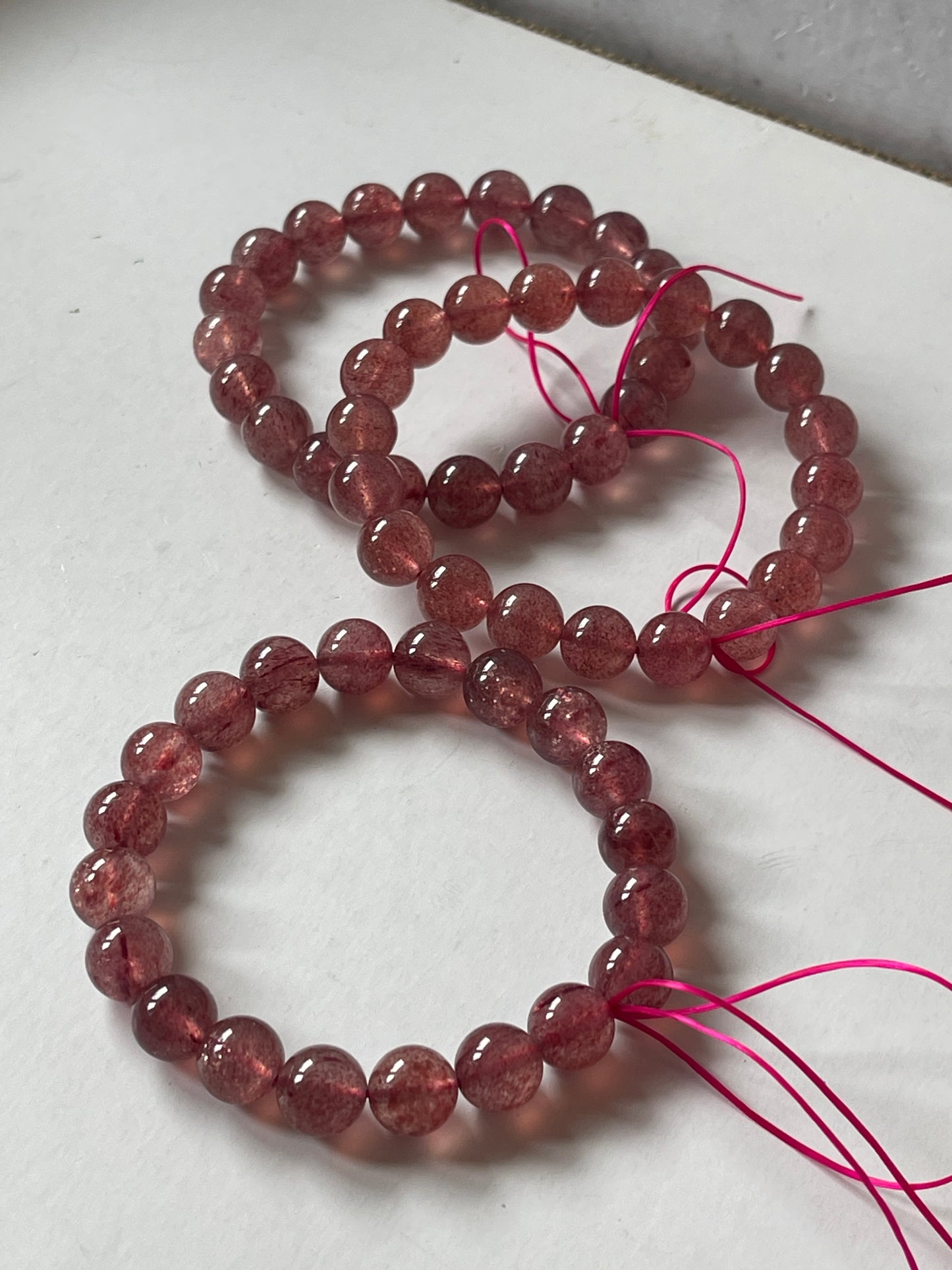 Strawberry Quartz Crystal Bracelet