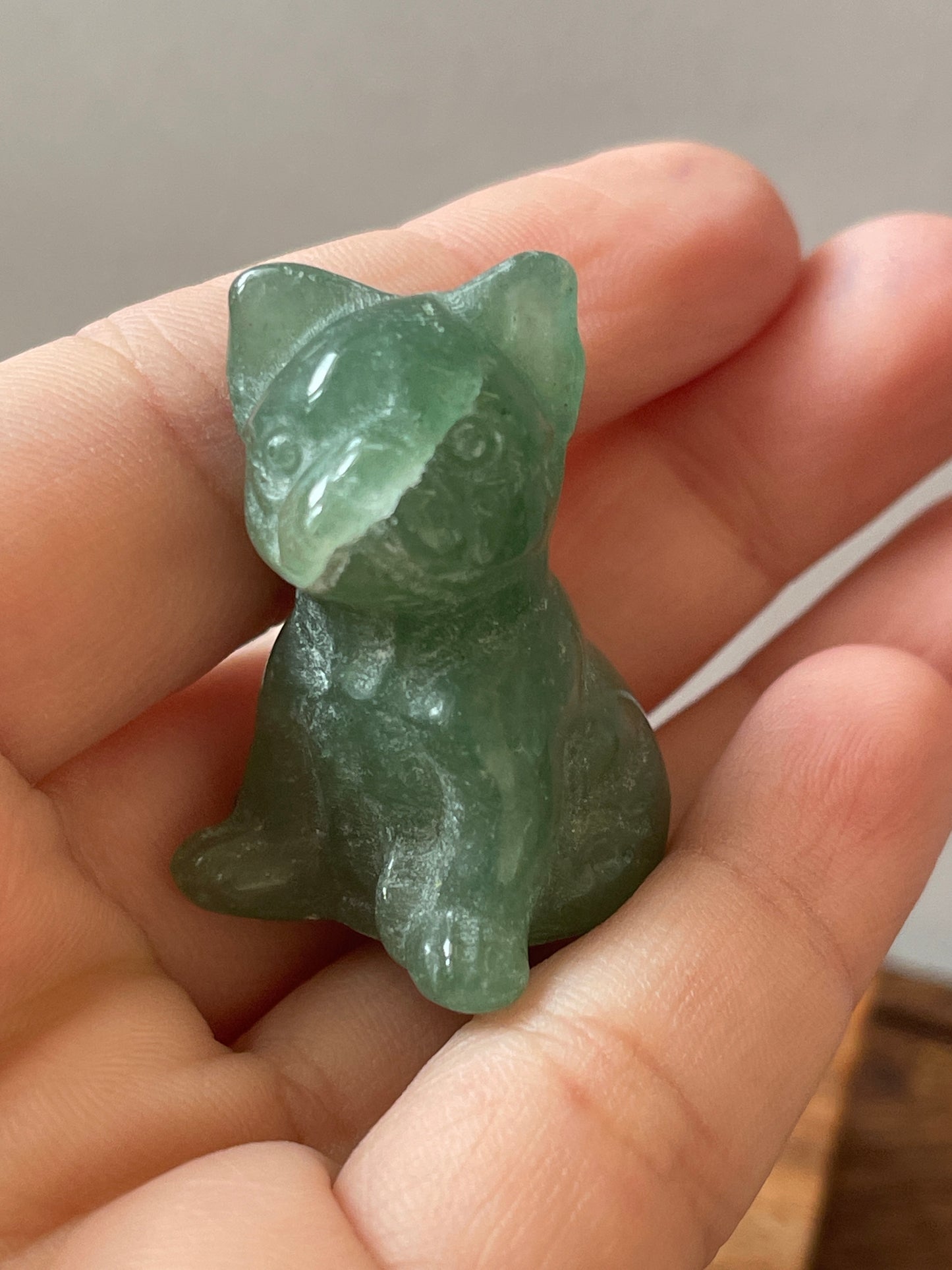 Crystal Carvings-Green Aventurine Dog