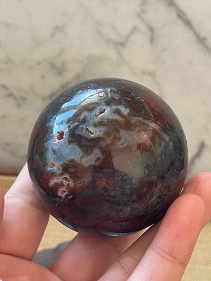 Red Moss Agate Crystal Sphere