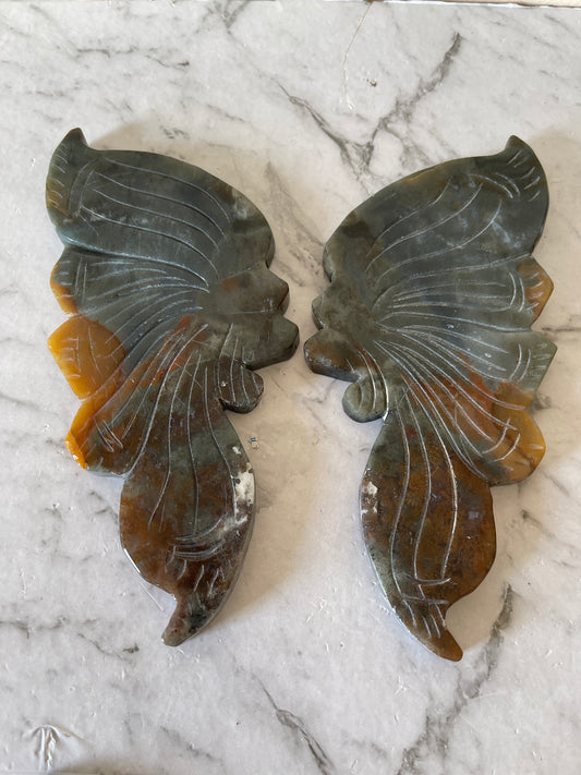 Moss Agate Wings Set