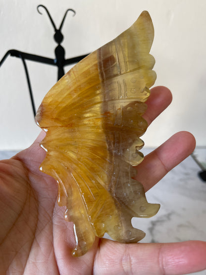 Yellow Flourite Crystal Wings