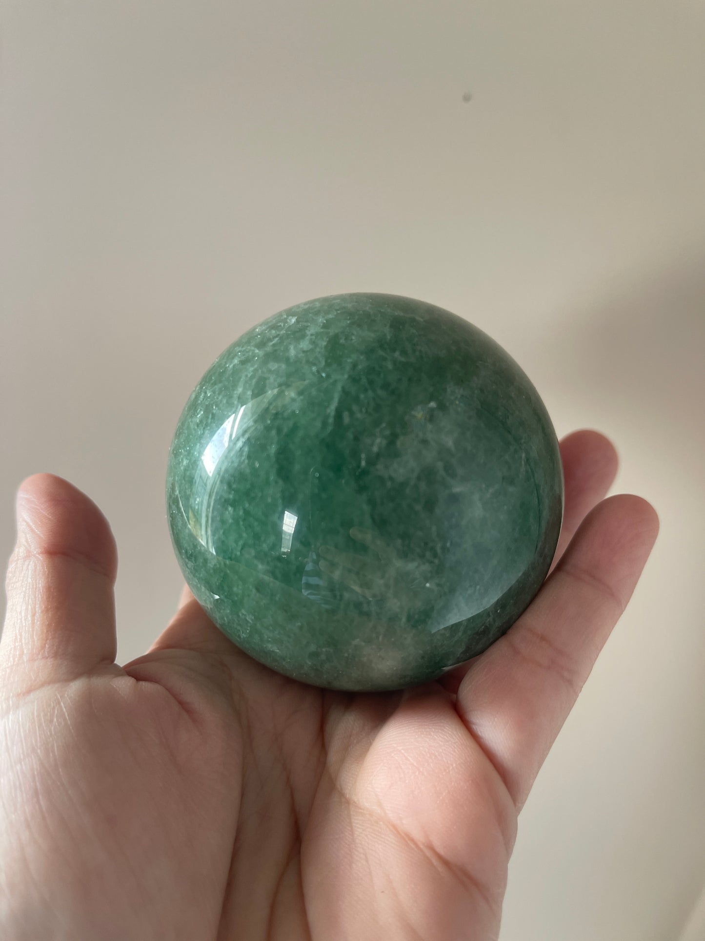 Green Strawberry Quartz Crystal Sphere