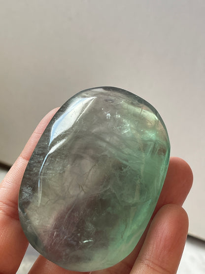 Green Flourite Palm Stone