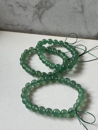 Green Strawberry Quartz Crystal Bracelet