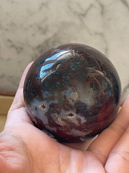 Red Moss Agate Crystal Sphere