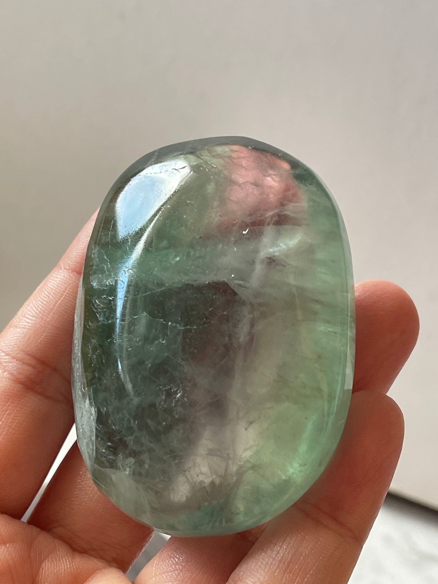 Green Flourite Palm Stone