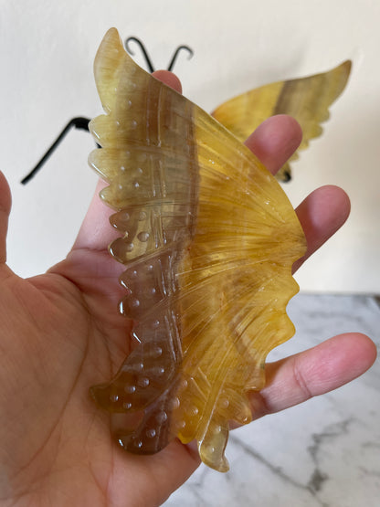 Yellow Flourite Crystal Wings