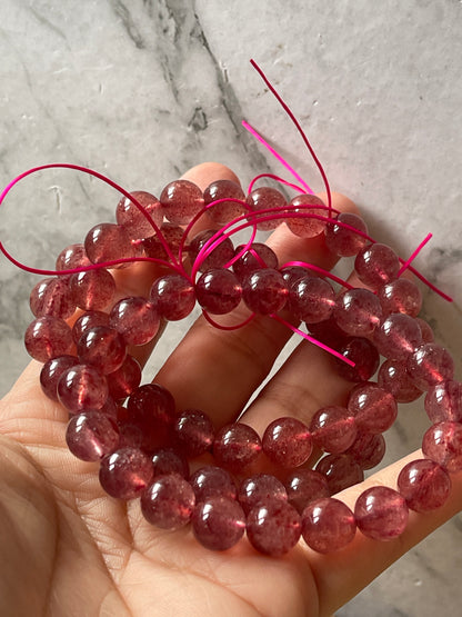 Strawberry Quartz Crystal Bracelet