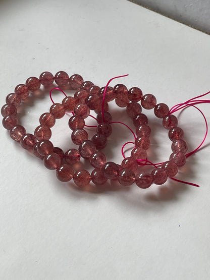 Strawberry Quartz Crystal Bracelet