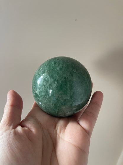 Green Strawberry Quartz Crystal Sphere