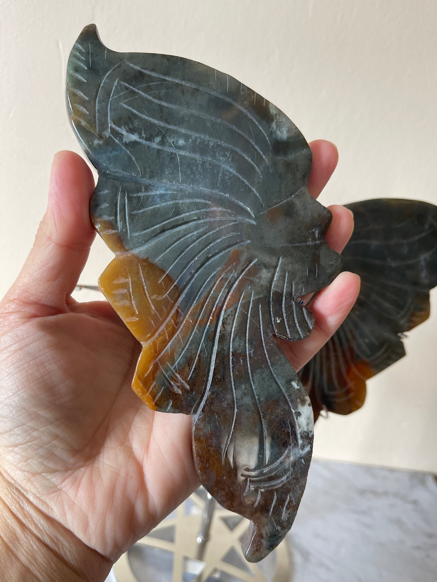 Moss Agate Wings Set