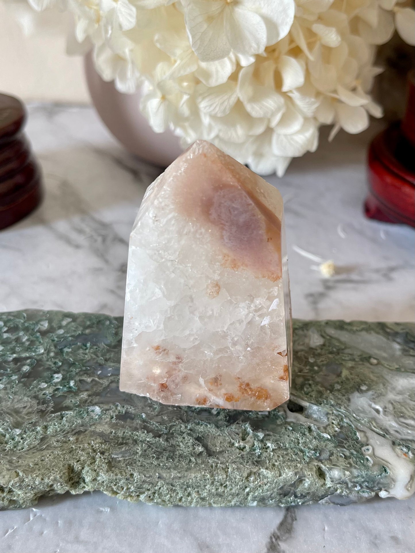 Flower Agate Druzy Point